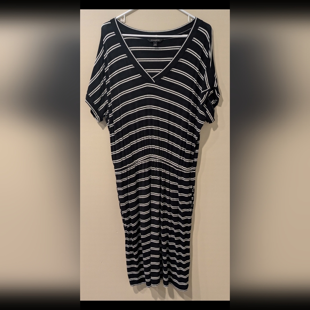Banana Republic Black and White Striped Dress ~ SZ L